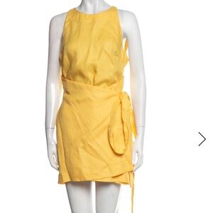 NWT BONDI BORN Martinique 100% Linen Wrap Mini Dress